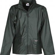 Giacca Work anti pioggia verde da personalizzare, con cappuccio e due tasche frontali Dry Jacket