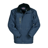 Giubbotto unisex blu navy da personalizzare, con zip lunga e cappuccio Thunder