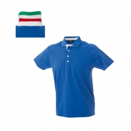 Polo unisex blu royal da personalizzare, a manica corta colletto Italia Riccione