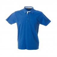 Polo unisex blu royal da personalizzare, a manica corta in jersey Valencia