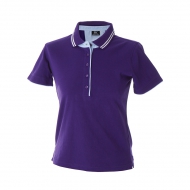 Polo donna viola da personalizzare, manica corta in jersey Rodi Lady