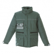 Giubbino unisex verde da personalizzare, con zip lunga e cappuccio America