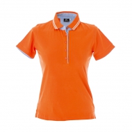 Polo donna arancione da personalizzare, manica corta in jersey Rodi Lady