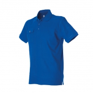 Polo unisex blu royal da personalizzare, manica corta e taschino con bottone tricolore Mexico