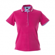 Polo donna fuxia da personalizzare, manica corta in jersey Rodi Lady