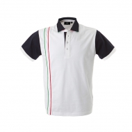 Polo unisex bianca da personalizzare, manica corta in jersey Strasburgo