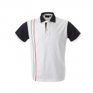 Polo unisex bianca da personalizzare, manica corta in jersey Strasburgo