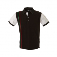 Polo unisex nera da personalizzare, manica corta in jersey Strasburgo