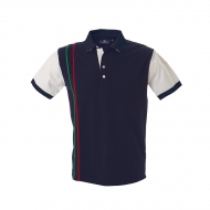 Polo unisex blu navy da personalizzare, manica corta in jersey Strasburgo