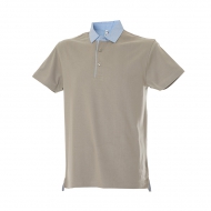 Polo grigio chiaro unisex da personalizzare, manica corta in jersey Atene