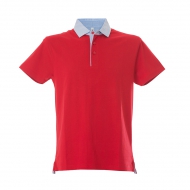 Polo rossa unisex da personalizzare, manica corta in jersey Atene