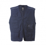 Gilet unisex blu navy da personalizzare, con mezza zip New Safari