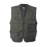 Gilet unisex verde da personalizzare, con mezza zip New Safari