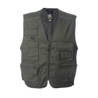 Gilet unisex verde da personalizzare, con mezza zip New Safari