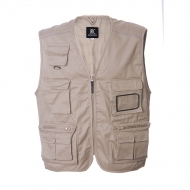 Gilet unisex beige da personalizzare, con mezza zip New Safari