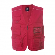 Gilet unisex rosso da personalizzare, con mezza zip New Safari