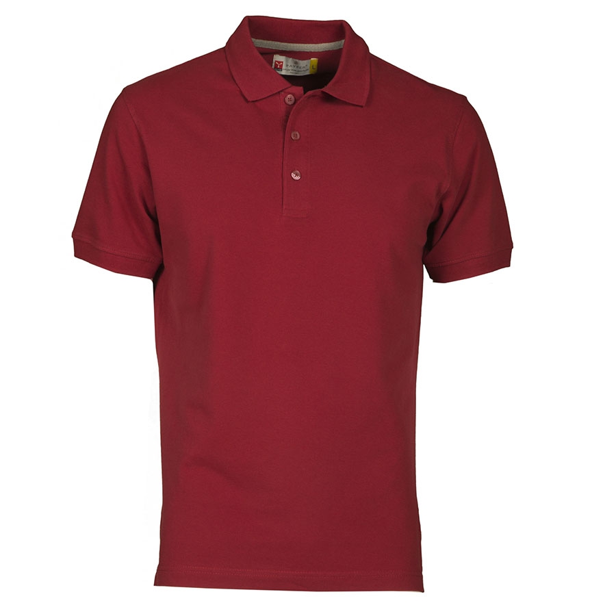 Polo uomo bordeaux da personalizzare manica corta con 3 bottoni in tinta Venice Toppe e patch ricamate personalizzate