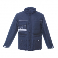 Giubbino unisex blu navy da personalizzare, con zip lunga e cappuccio America