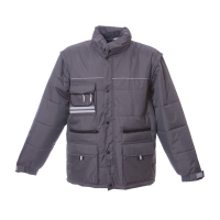 Giubbino unisex grigio da personalizzare, con zip lunga e cappuccio America