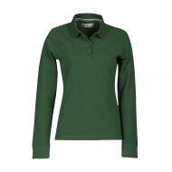 Polo donna verde da personalizzare, manica lunga con apertura a 3 bottoni Florence Lady