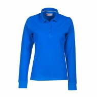 Polo donna blu royal da personalizzare, manica lunga con apertura a 3 bottoni Florence Lady