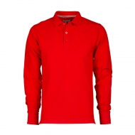 Polo uomo rossa da personalizzare, manica lunga con apertura a 3 bottoni Florence