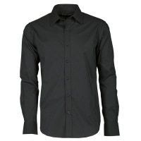 Camicia uomo nera da personalizzare, con colletto modello italiano Brighton