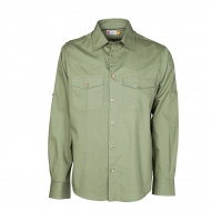 Camicia uomo verde militare da personalizzare, manica lunga con due tasche al petto Trophy