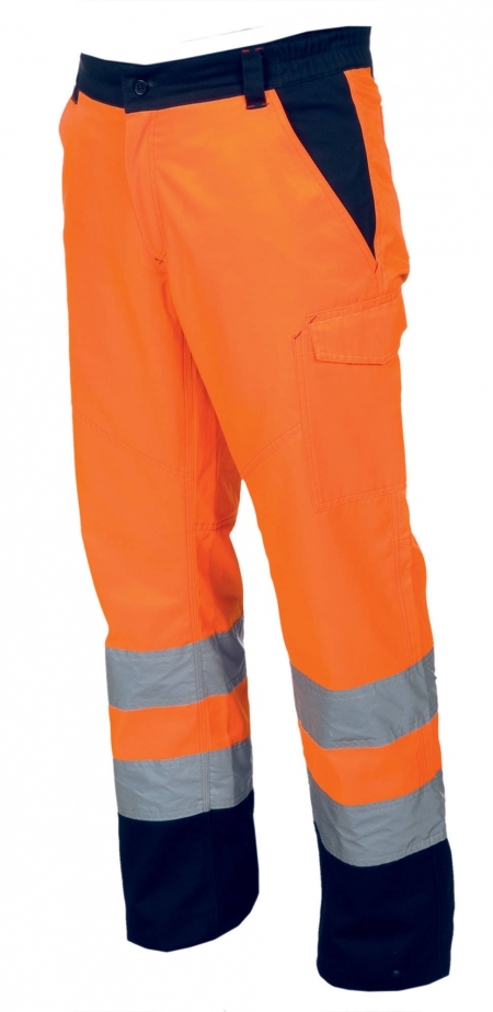 Pantalone Work alta visibilità arancione/blu navy da personalizzare Charter
