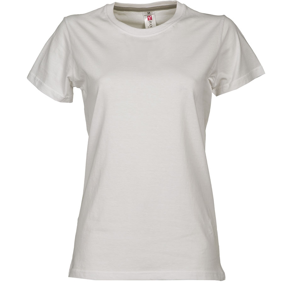 T-shirt donna bianca da personalizzare, girocollo manica corta Sunrise Lady  » Toppe e patch ricamate personalizzate