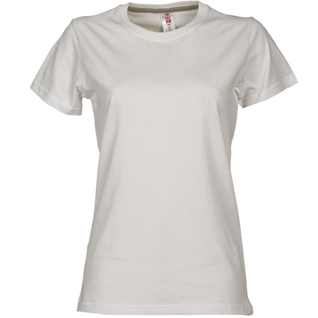 T-shirt donna bianca da personalizzare, girocollo manica corta Sunrise Lady