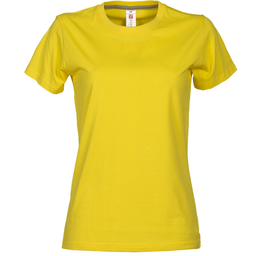 T-shirt donna gialla da personalizzare, girocollo manica corta Sunrise Lady  » Toppe e patch ricamate personalizzate