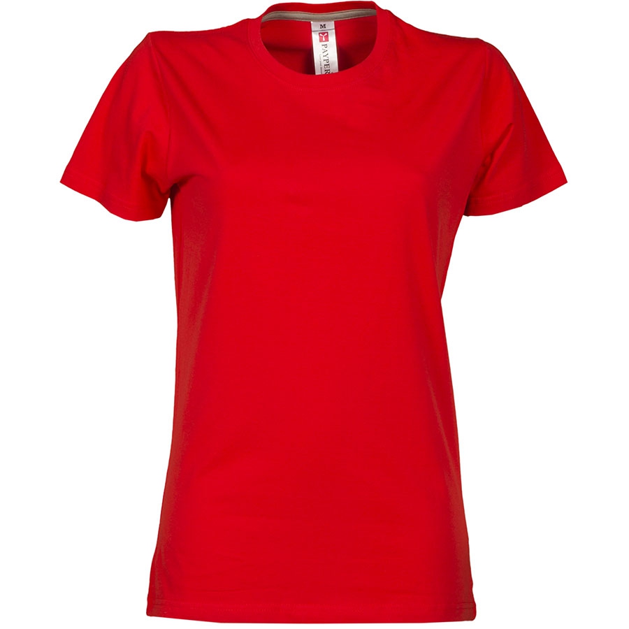 T-shirt donna rossa da personalizzare, girocollo manica corta Sunrise Lady  » Toppe e patch ricamate personalizzate