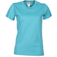 T-shirt donna blu atollo da personalizzare, girocollo manica corta Sunrise Lady
