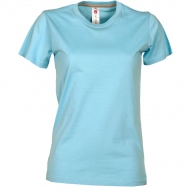 T-shirt donna azzurra da personalizzare, girocollo manica corta Sunrise Lady
