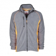 Pile uomo bicolore grigio/arancione da personalizzare, con zip lunga Aspen