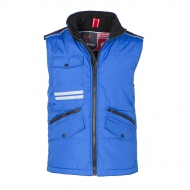 Gilet unisex blu royal/nero da personalizzare, due ampie tasche frontali con zip Mig