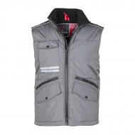 Gilet unisex grigio/nero da personalizzare, due ampie tasche frontali con zip Mig