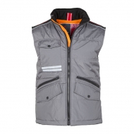 Gilet unisex grigio/arancio da personalizzare, due ampie tasche frontali con zip Mig