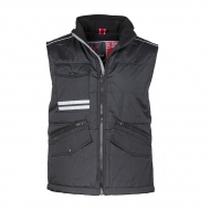 Gilet unisex nero/grigio da personalizzare, due ampie tasche frontali con zip Mig