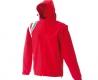 Soft shell unisex rosso da personalizzare, con zip lunga e cappuccio Courmayeur
