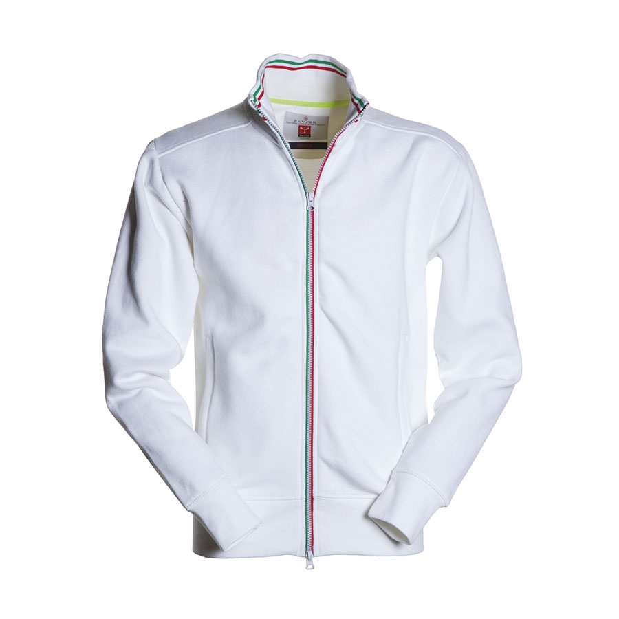 Felpa store bianca zip