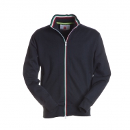 Felpa uomo blu navy a zip intera con colletto tricolore da personalizzare Nazionale