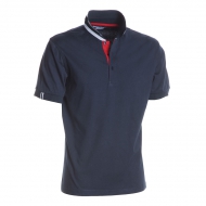 Polo uomo blu navy da personalizzare, manica corta a tre bottoni in tinta Memphis