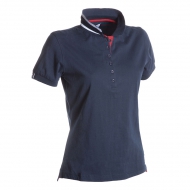 Polo donna blu navy da personalizzare, manica corta a sei bottoni in tinta Memphis Lady