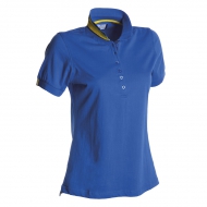 Polo donna blu royal da personalizzare, manica corta a sei bottoni in tinta Memphis Lady