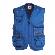 Gilet estivo unisex blu royal da personalizzare, multitasche con un portabadge reversibile Pocket