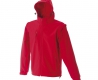 Soft shell unisex rosso da personalizzare, con zip lunga e cappuccio Brunico