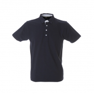 Polo unisex blu navy da personalizzare, a manica corta in jersey Valencia