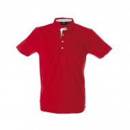 Polo unisex rossa da personalizzare, a manica corta in jersey Valencia